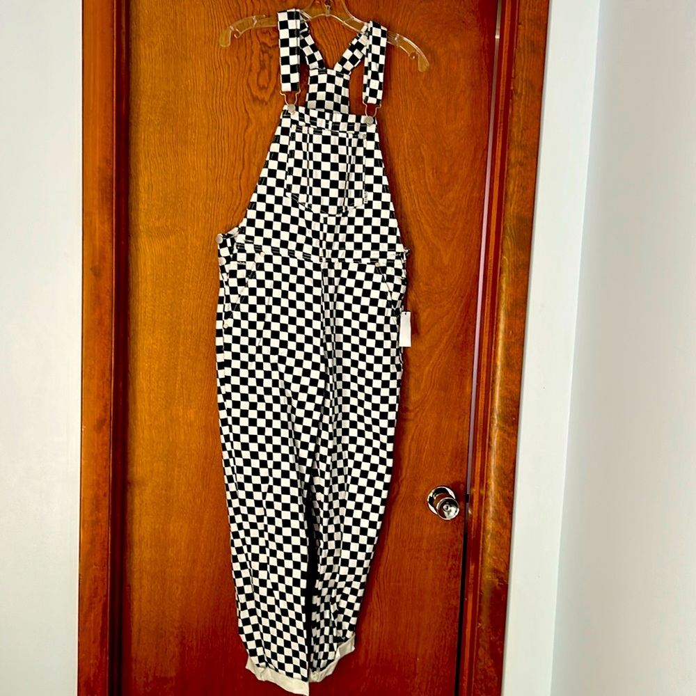 New with tags denim jeans jump suite sz S
